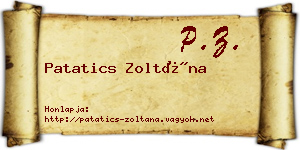 Patatics Zoltána névjegykártya